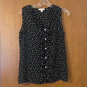 Black Polka Dot Sleeveless Top